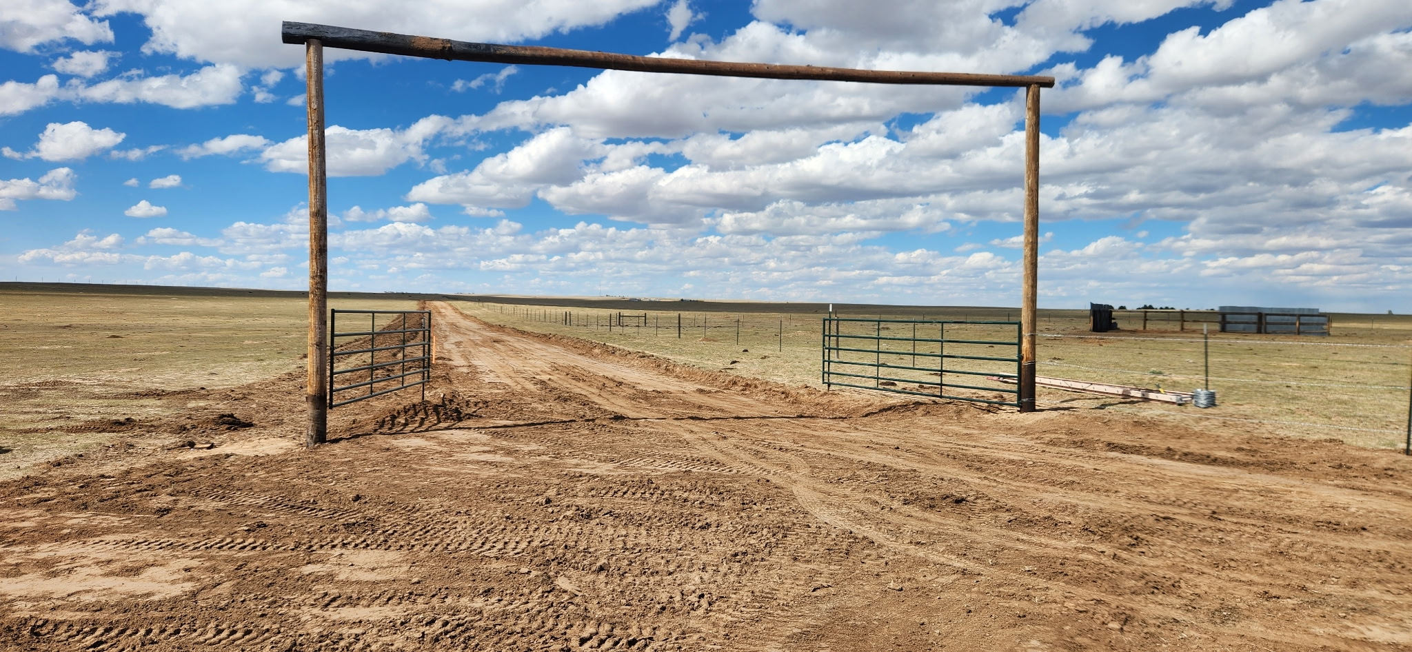 Ranch access road and site clearing by Freedom Ranch Excavating in Peyton, Colorado