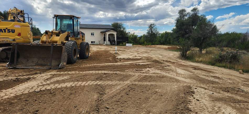 Site grading and driveway prep by Freedom Ranch Excavating in Peyton, Colorado