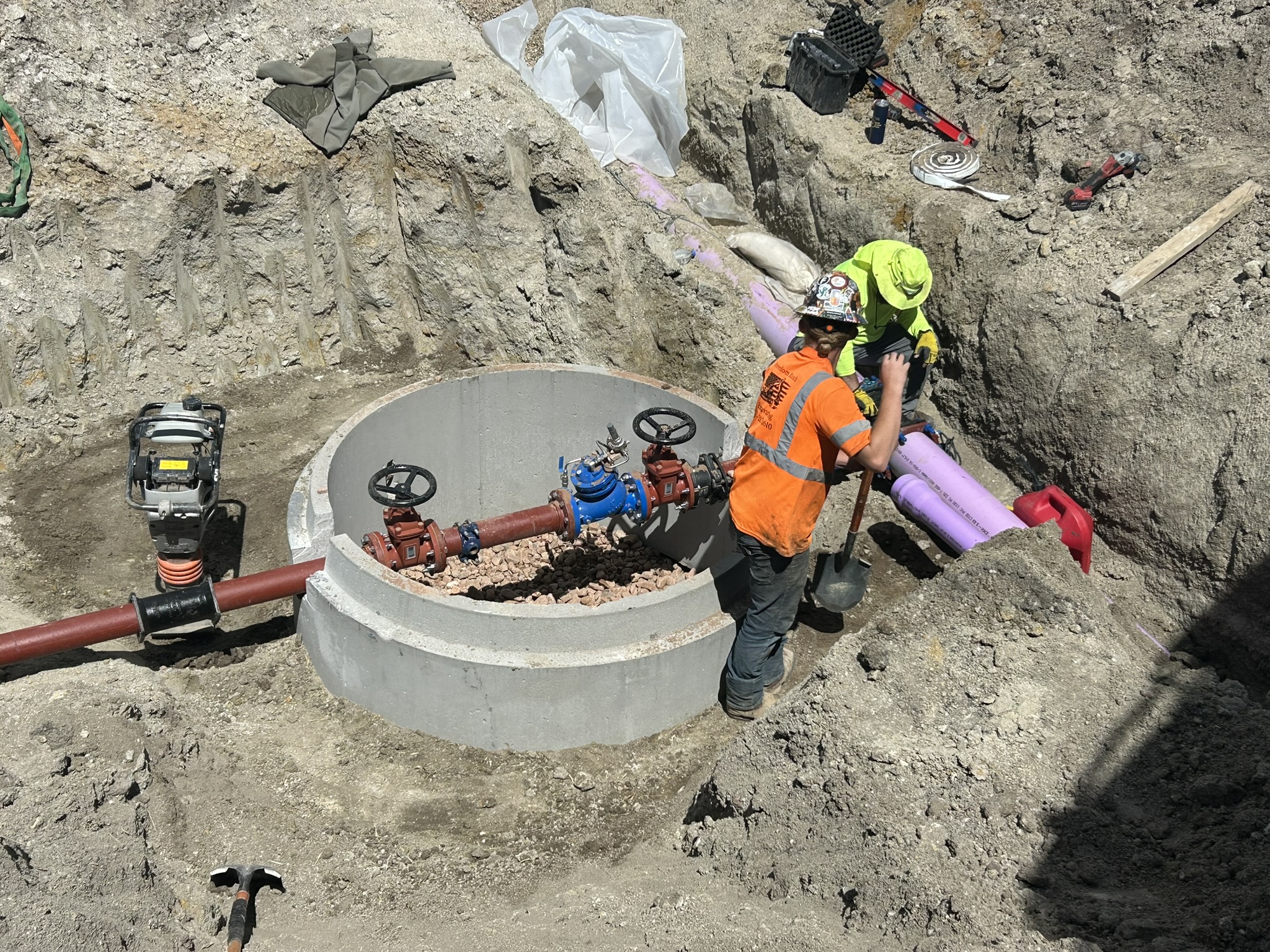 Utility line trenching and repair by Freedom Ranch Excavating in Peyton, Colorado